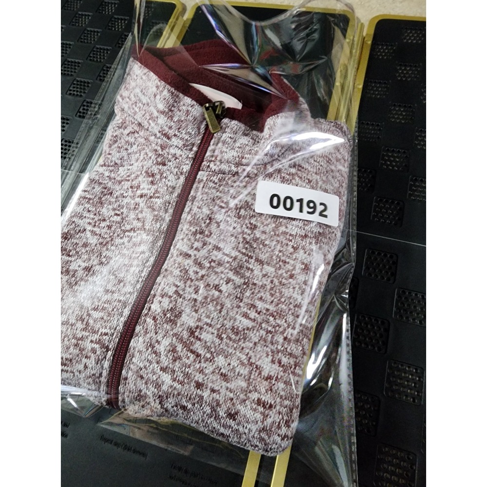 Stan‎ Herman Womens Marled Fleece Zip Front Jacket Burgundy Mock Neck M 5991253 - Picture 8 of 8